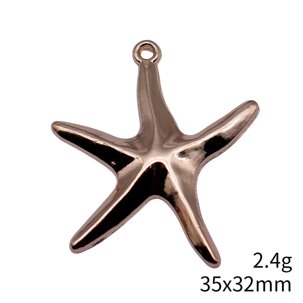 35x32mm 2.4g KC Gold Zinc Alloy Starfish Charm Pendant for DIY Necklace Bracelet Jewelry Making