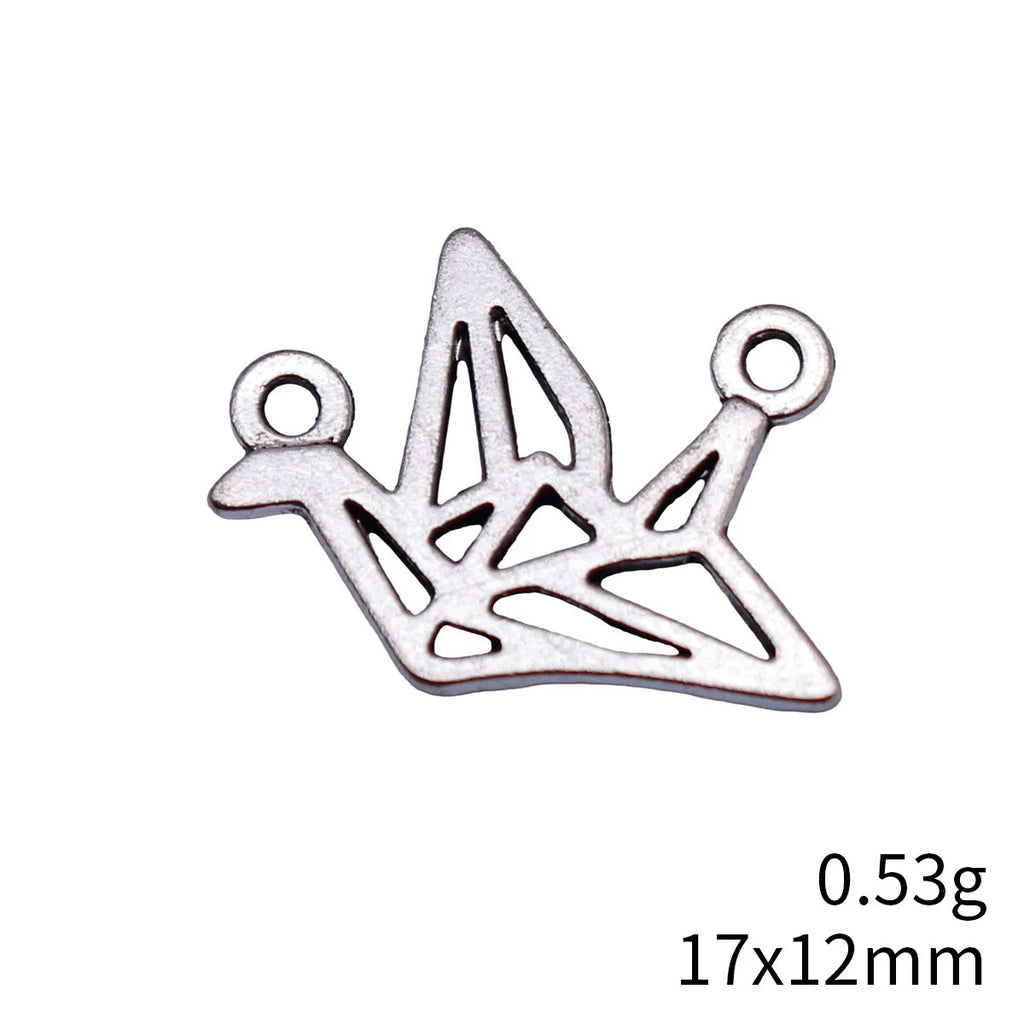 17x12mm 0.53g Antique silver zinc alloy Paper Crane connector charm for DIY jewelry making