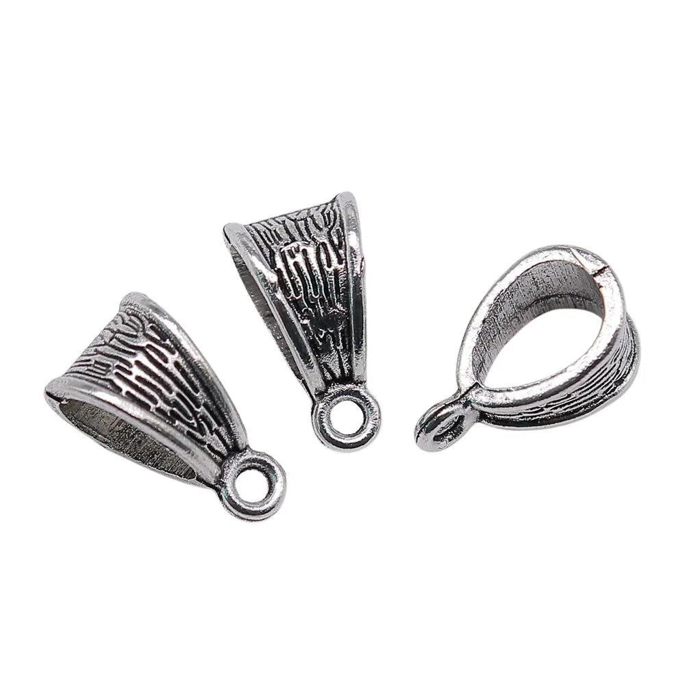 14x7x7mm 0.8g Antique Silver Zinc Alloy Pendant Bail Connector Findings for DIY Necklace Jewelry Making