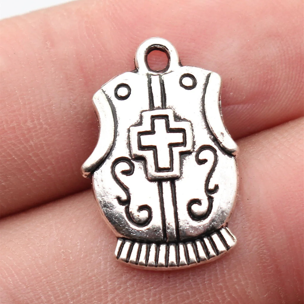 23x15mm 1.7g Antique Silver Zinc Alloy Armor Charm Pendant for DIY Necklace Bracelet Jewelry Making
