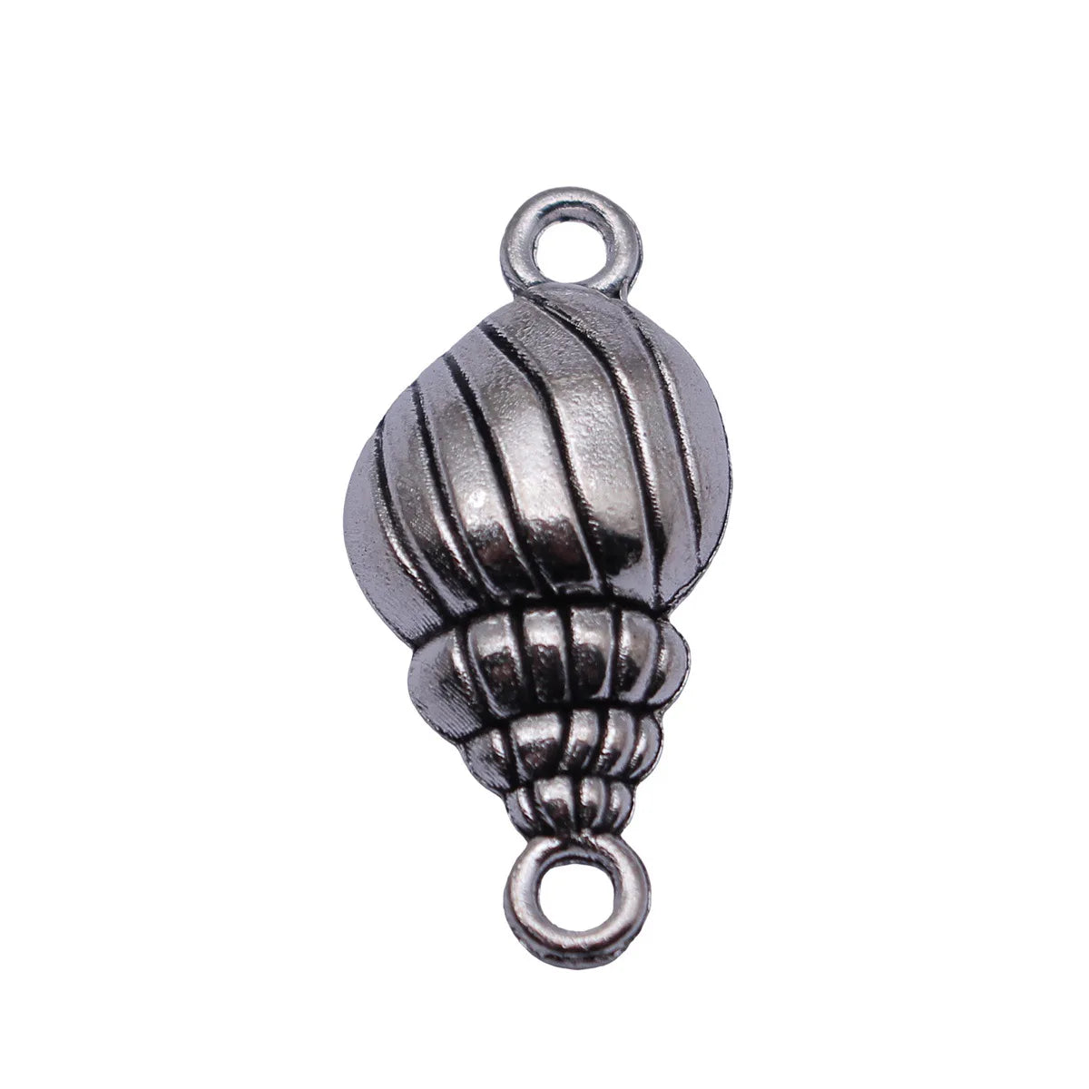 28x13mm 1.6g Antique Silver Zinc Alloy Conch Shell Connector Charm for DIY Bracelet Necklace Making