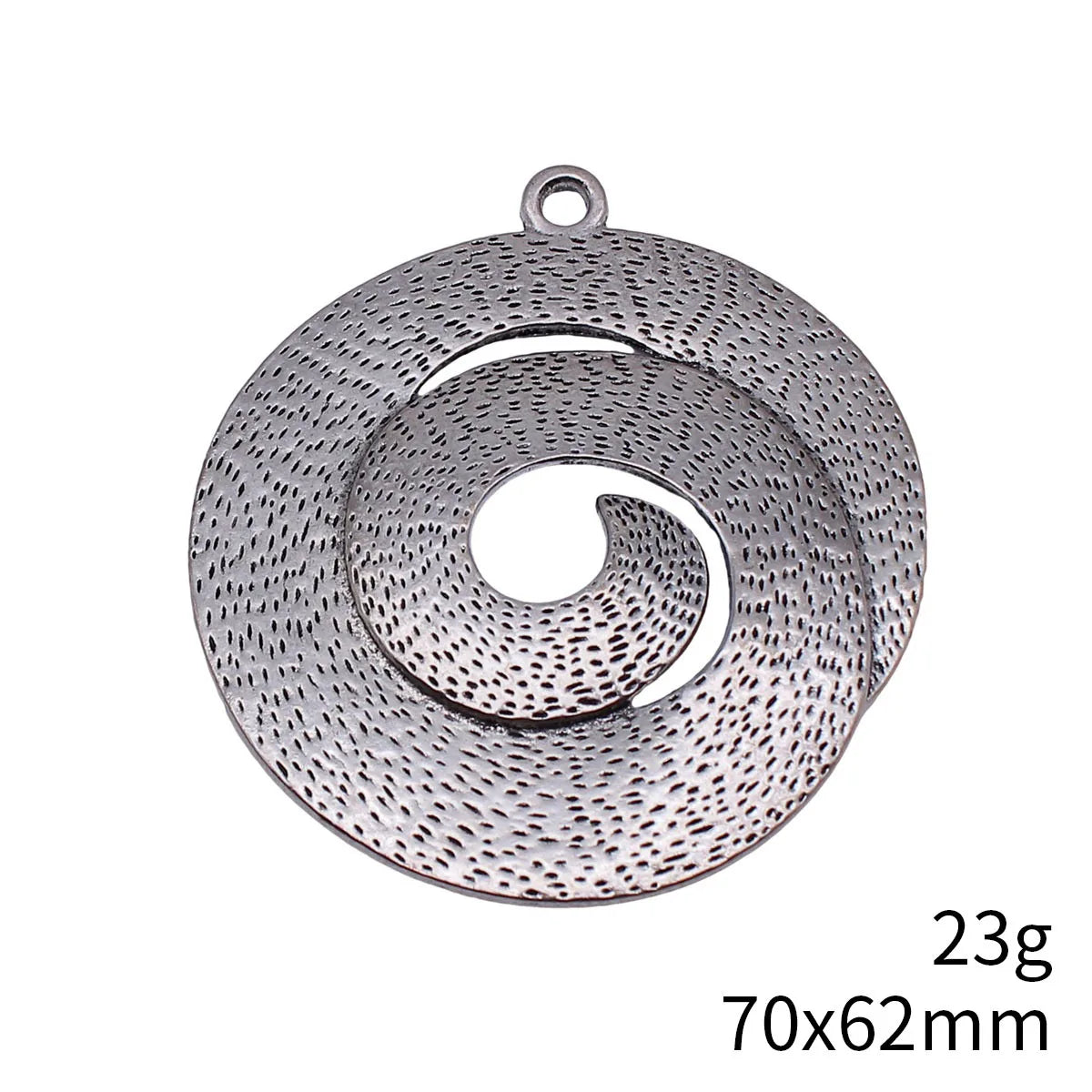 70x62mm 23g Antique Silver Zinc Alloy Dotted Swirl Large Charm Pendant for DIY Necklace Jewelry Making