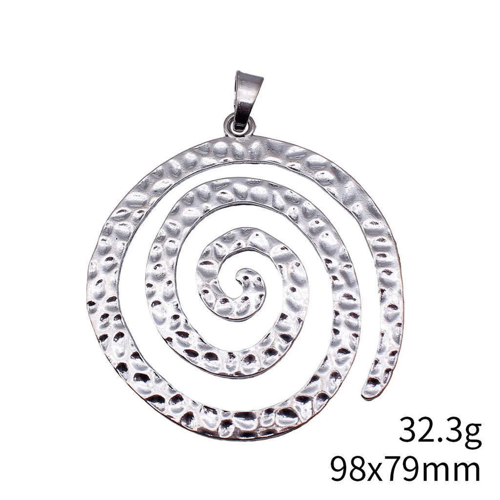 98x79mm 32.3g Multi Color Zinc Alloy Hammered Swirl Large Charm Pendant for DIY Statement Jewelry Making
