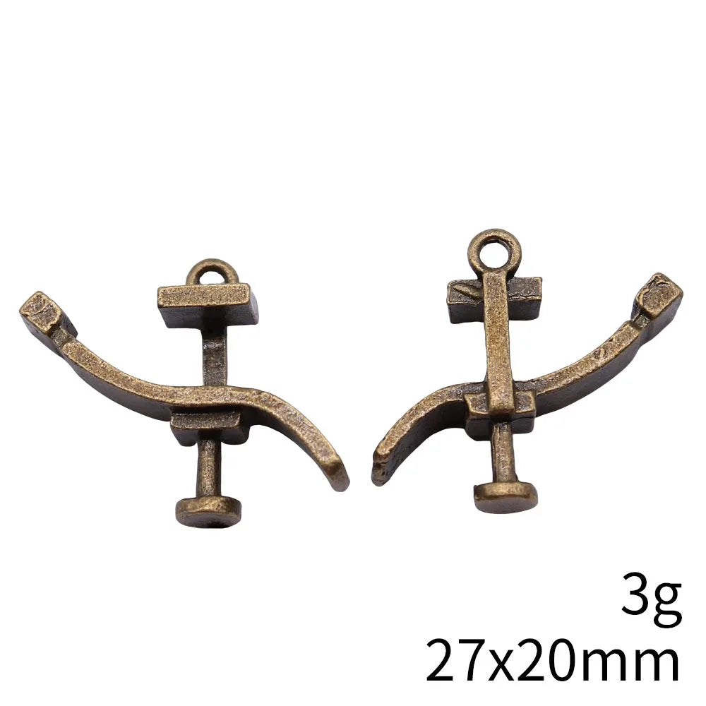 27x20mm 3g Antique Bronze Zinc Alloy Dentist Bed Charm Pendant for DIY Medical Theme Jewelry