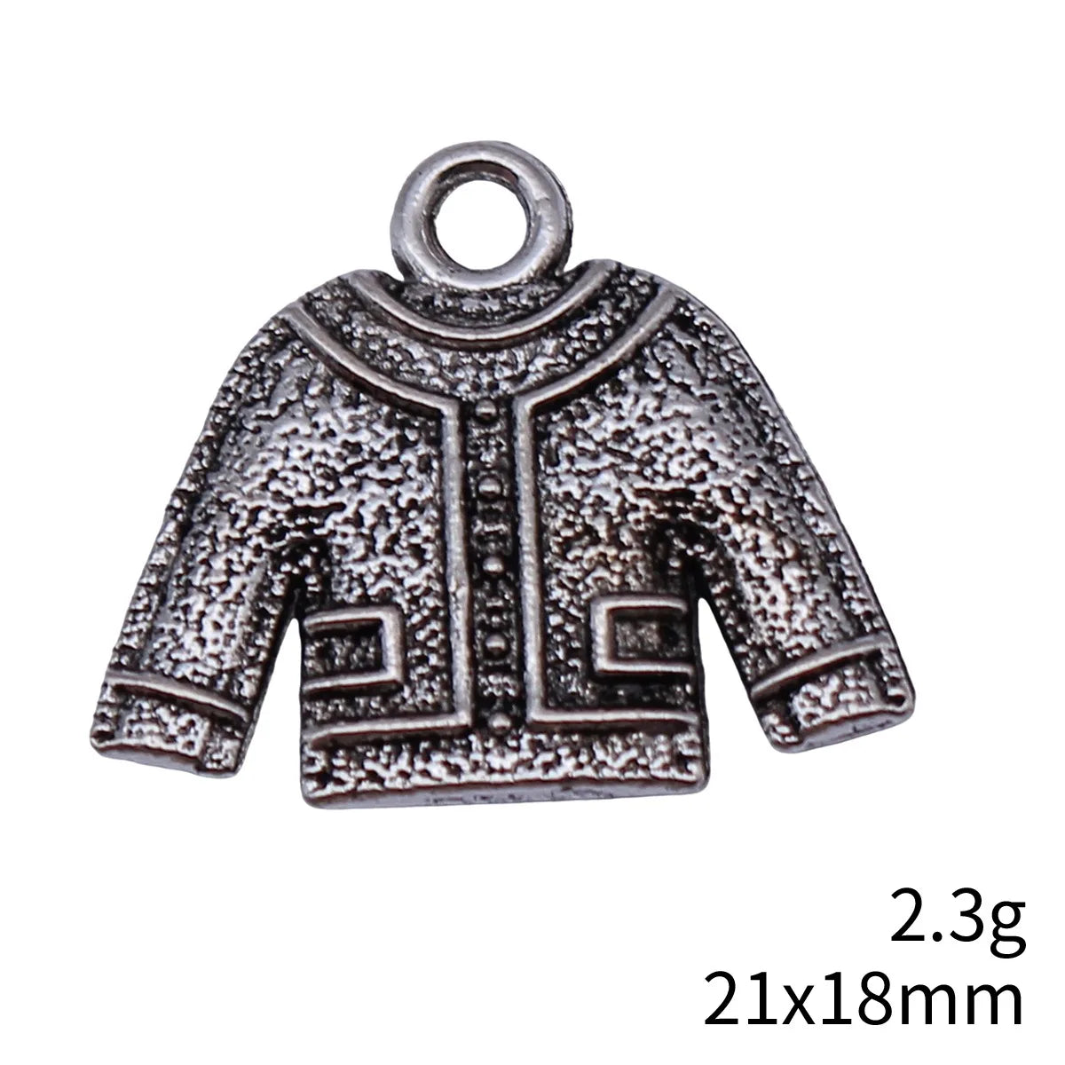 21x18mm 2.3g Antique Silver Zinc Alloy Double Sided Clothing Charm Pendant for DIY Jewelry Making
