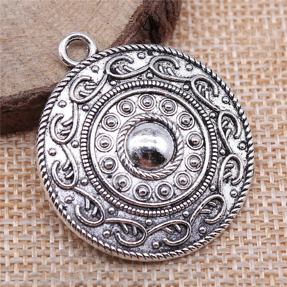 47x33mm 6.9g Antique Silver Zinc Alloy Flower Filigree Charm Pendant for DIY Necklace Jewelry