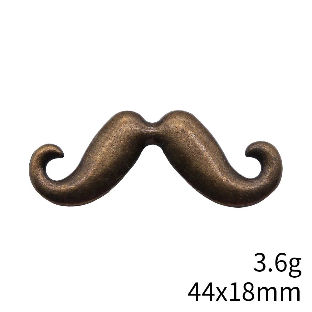 44x18mm 3.6g Antique Bronze Zinc Alloy Mustache Charm Pendant for DIY Necklace Bracelet Jewelry