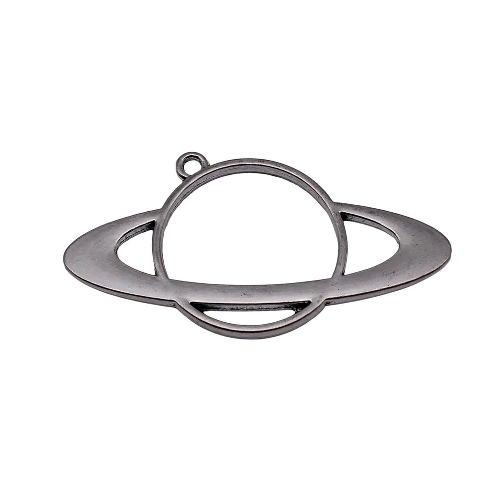 58x31mm 7.3g Antique Silver Zinc Alloy Hollow Planet Star Charm Pendant for Necklace Making