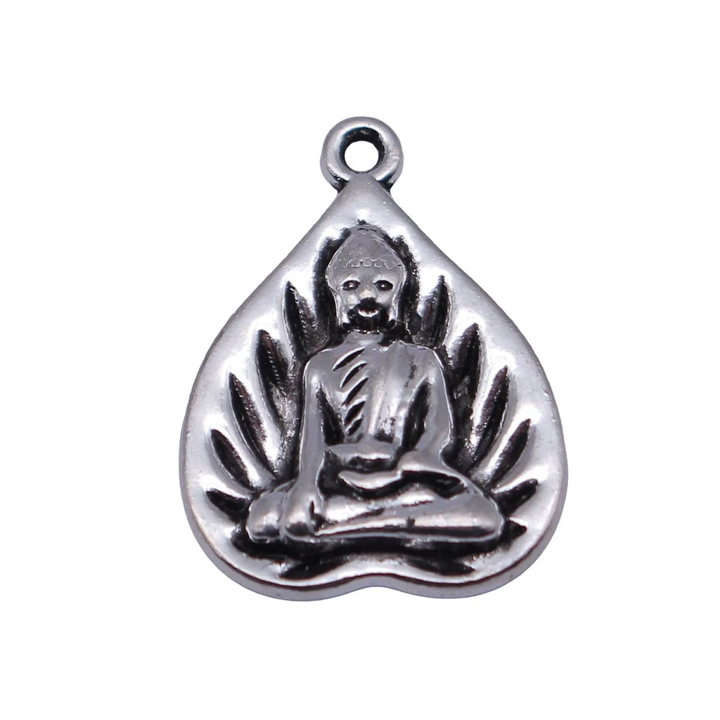 22x16mm 2.4g Antique Silver Zinc Alloy Buddha Bodhi Leaf Charm Pendant for Necklace Jewelry Making
