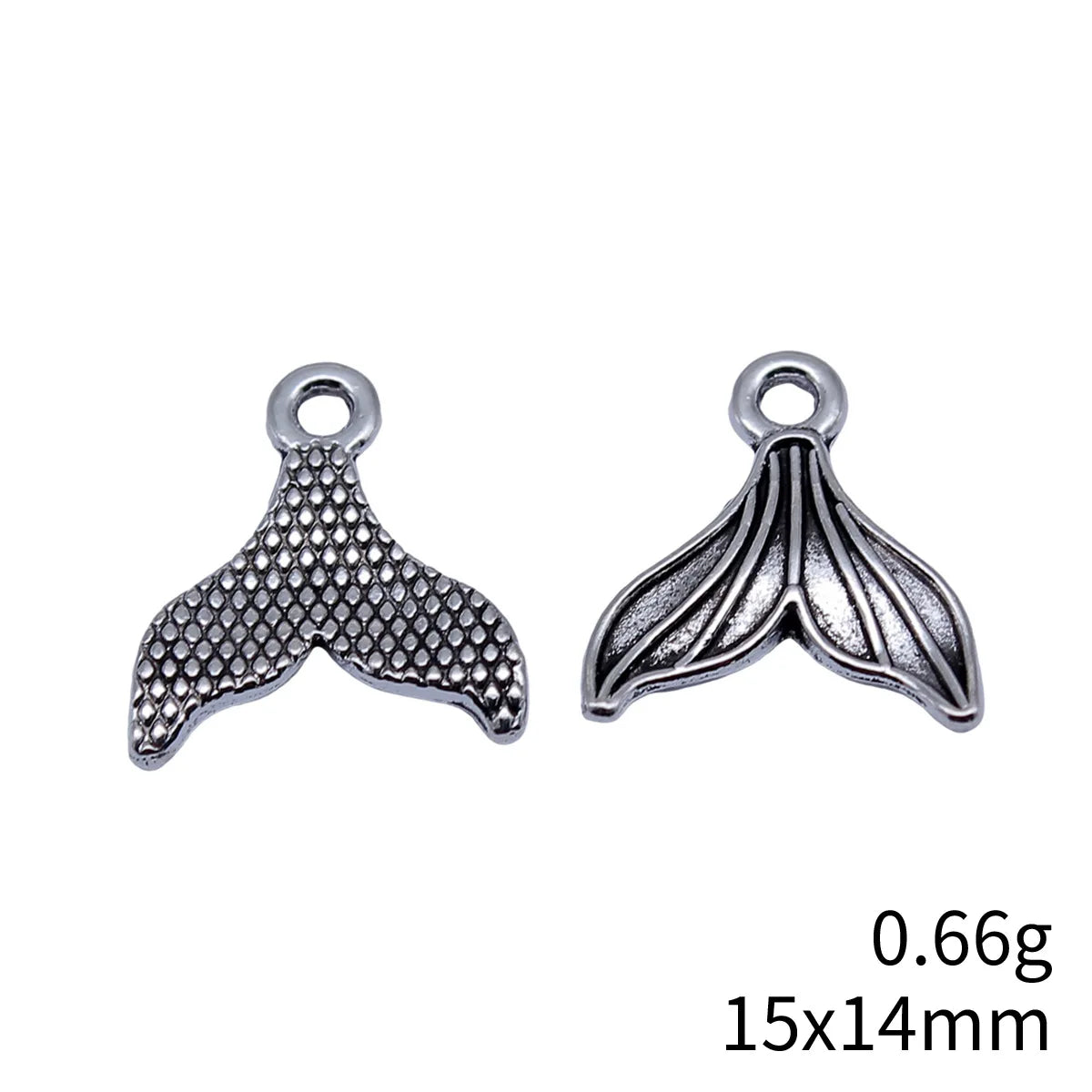 15x14mm 0.66g Antique Silver Zinc Alloy Fishtail Fish Charm Pendant for DIY Necklace Bracelet Jewelry Making