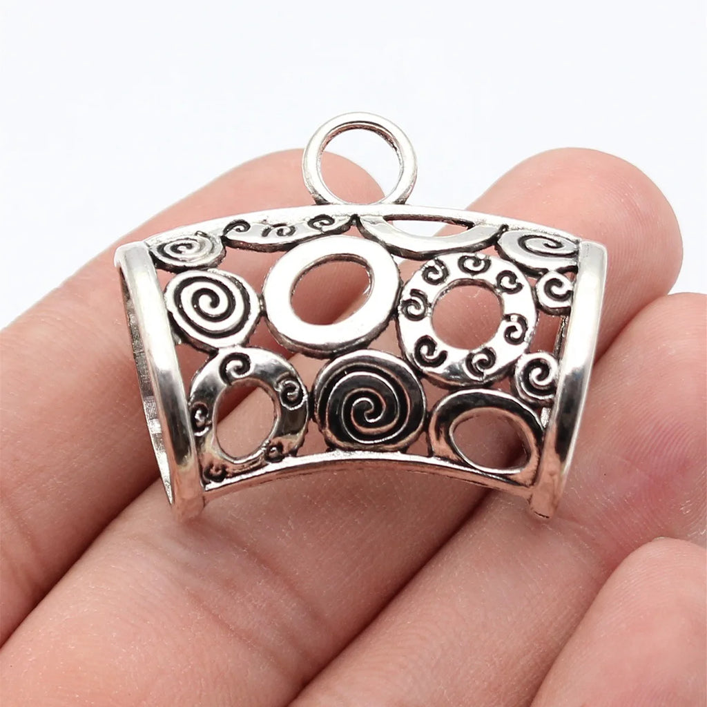 40x34x23mm 7.4g Antique Silver Zinc Alloy Swirl Scarf Buckle Jewelry Findings for DIY Accessory Making