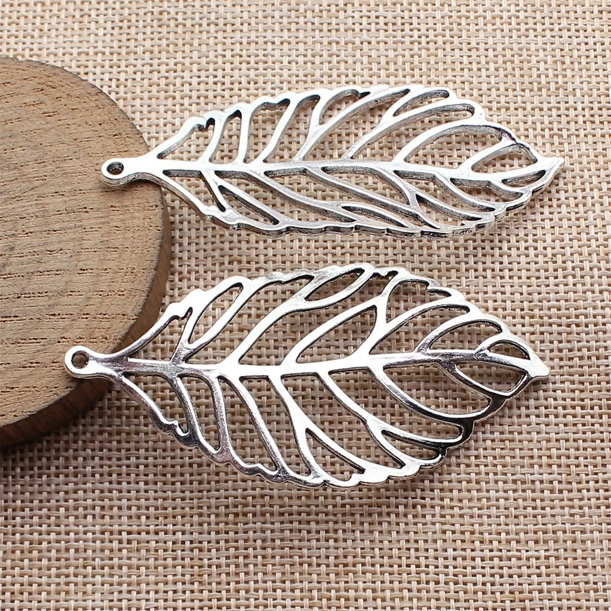 72x36mm 8.8g Multicolor Zinc Alloy Hollow Leaf Charm Pendant for DIY Necklace Bracelet Jewelry Making