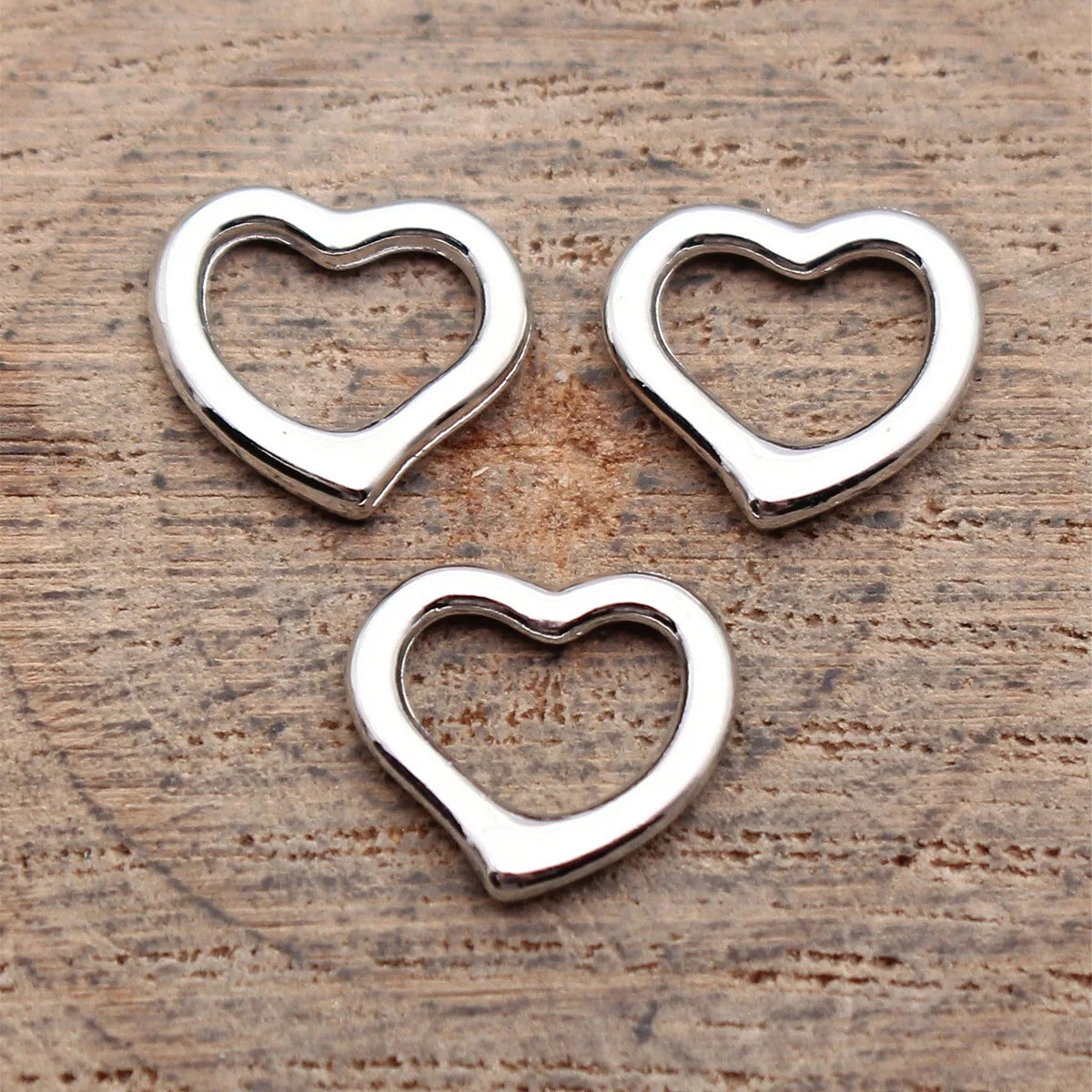 11x10mm 0.35g Silver Tone Zinc Alloy Hollow Heart Charm Pendant for DIY Necklace Bracelet Jewelry