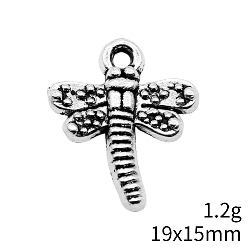 19x15mm 1.2g Multicolor Zinc Alloy Dragonfly Charm Pendant for DIY Necklace Bracelet Making