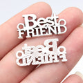 30x15mm 2.8g Antique Silver Zinc Alloy Best Friend Connector Charm for Friendship Bracelet Making