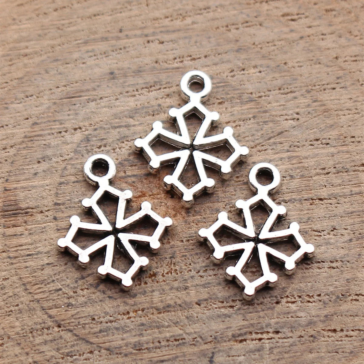 15x12mm 0.48g Antique Silver Zinc Alloy Hollow Cross Charm Pendant for DIY Religious Jewelry Making