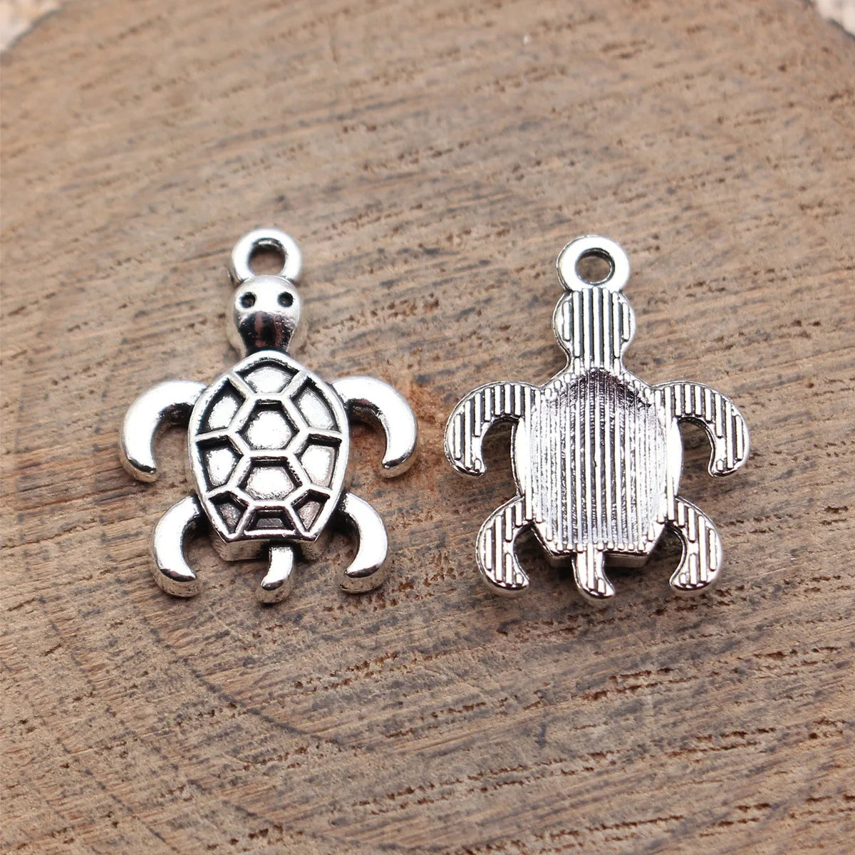 20x15mm 1.5g Antique Silver Zinc Alloy Turtle Charm Pendant for DIY Bracelet Necklace Jewelry