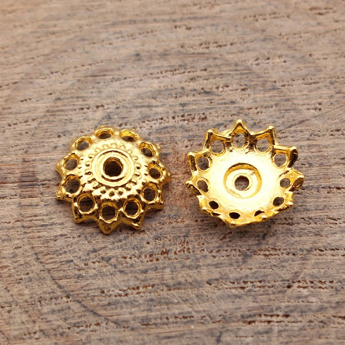 12x12x3mm 0.42g Multicolor Zinc Alloy Flower Bead Caps Jewelry Findings for DIY Beaded Jewelry Making