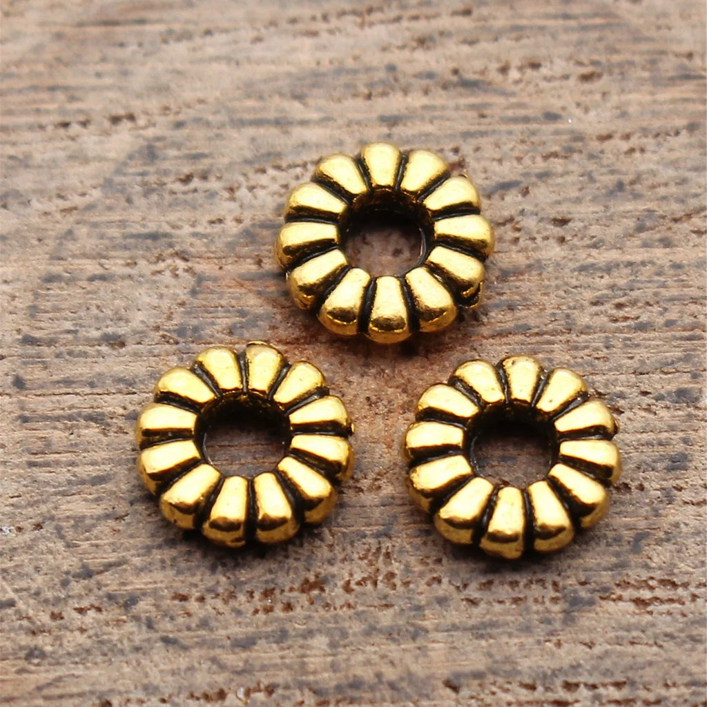 6.8x6.8x1.8mm 0.26g Multicolor Zinc Alloy Round Spacer Beads for DIY Bracelet Necklace Jewelry Making