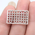26x18mm 2.1g Antique Silver Zinc Alloy Hollow Geometric Circle Rectangle Ring Charm Pendant for DIY Jewelry