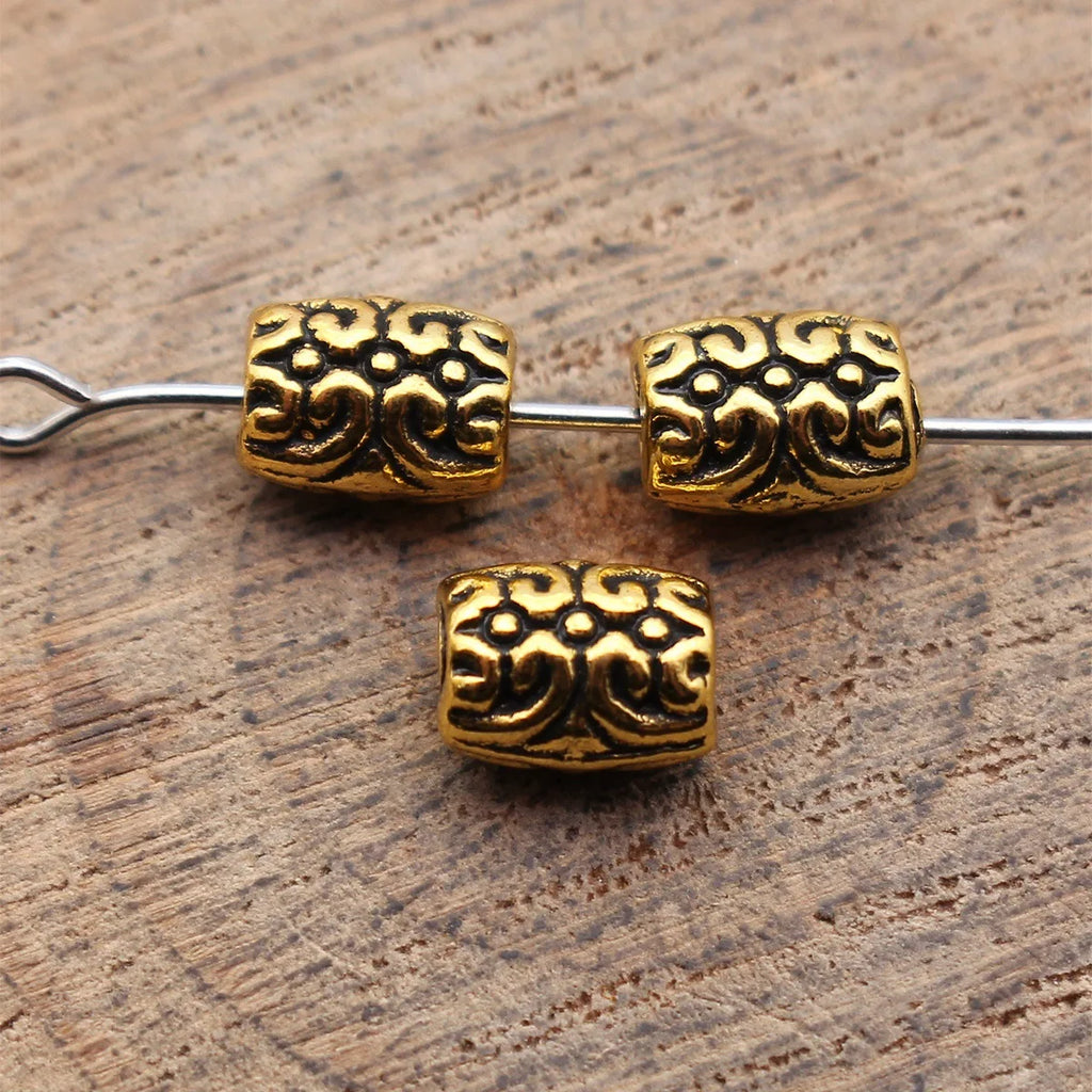 7.7x5.8x5mm 0.75g Multicolor Zinc Alloy Textured Loose Metal Spacer Beads for DIY Bracelet Jewelry Making