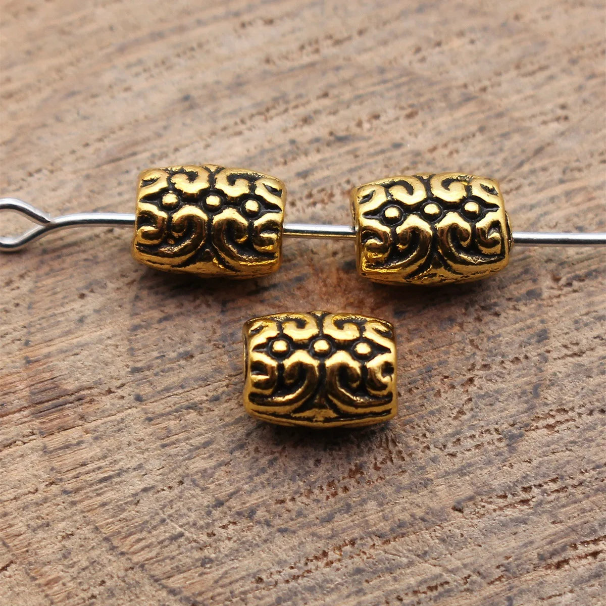 7.7x5.8x5mm 0.75g Multicolor Zinc Alloy Textured Loose Metal Spacer Beads for DIY Bracelet Jewelry Making
