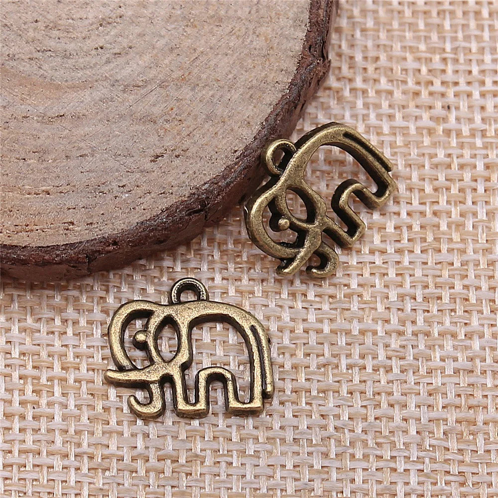 14x16mm 0.9g Multicolor Zinc Alloy Elephant Charm Pendant for DIY Necklace Bracelet Jewelry Making