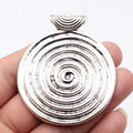 68x57mm 21.4g Antique Silver Zinc Alloy Swirl Round Disc Large Charm Pendant for Necklace Jewelry Making