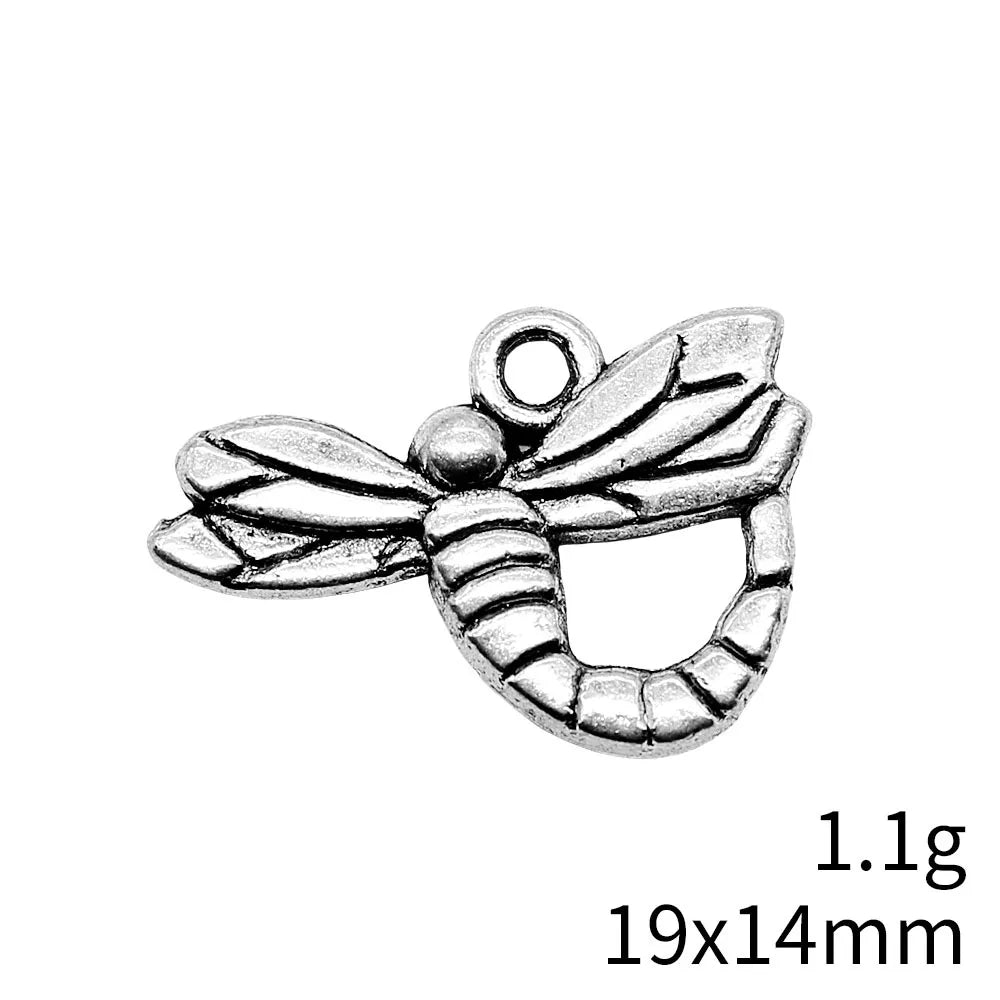 19x14mm 1.1g Multicolor Zinc Alloy Dragonfly Charm Pendant for DIY Necklace Bracelet Making