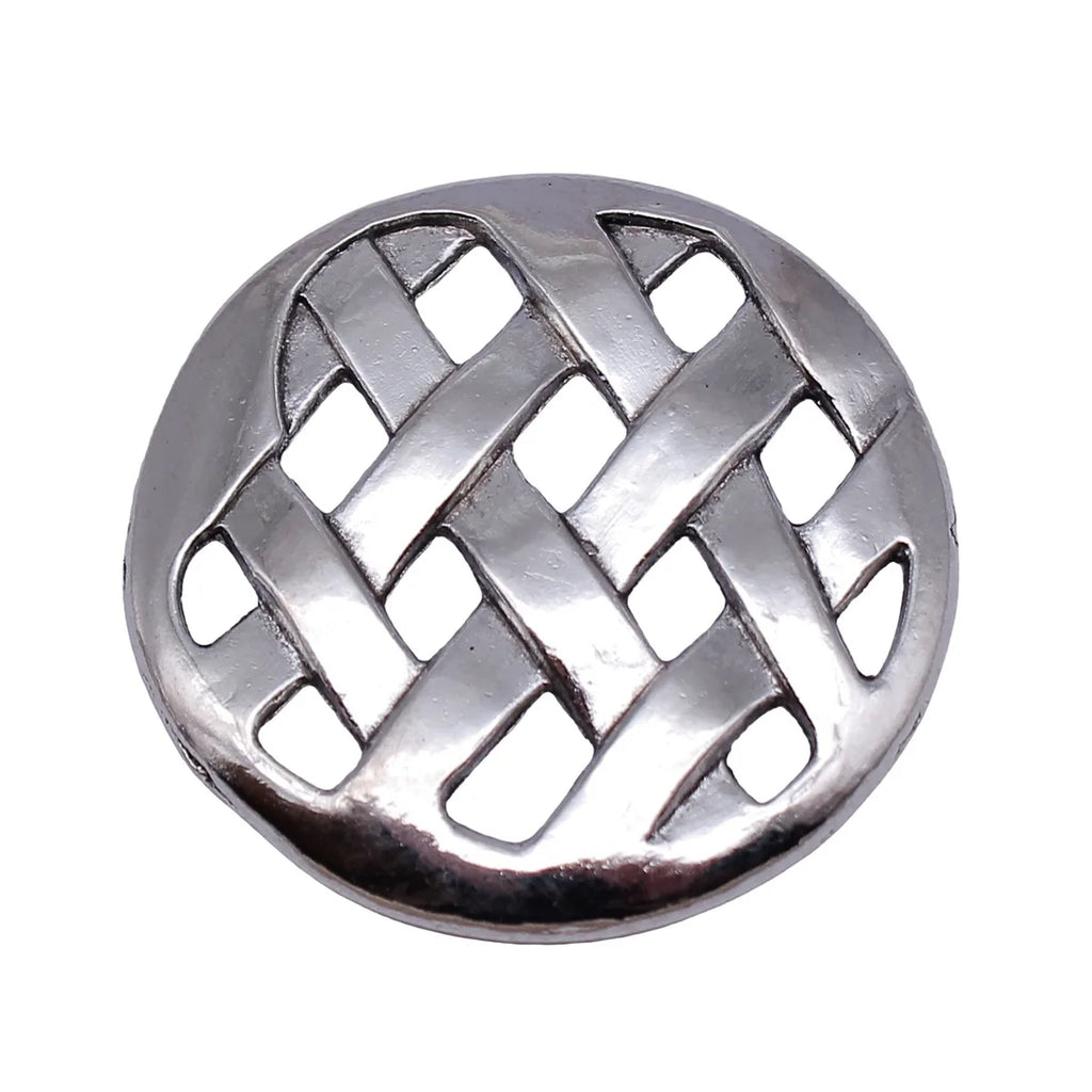 39x39mm 7.1g Antique Silver Zinc Alloy Round Hollow Woven Mesh Charm Pendant for DIY Necklace
