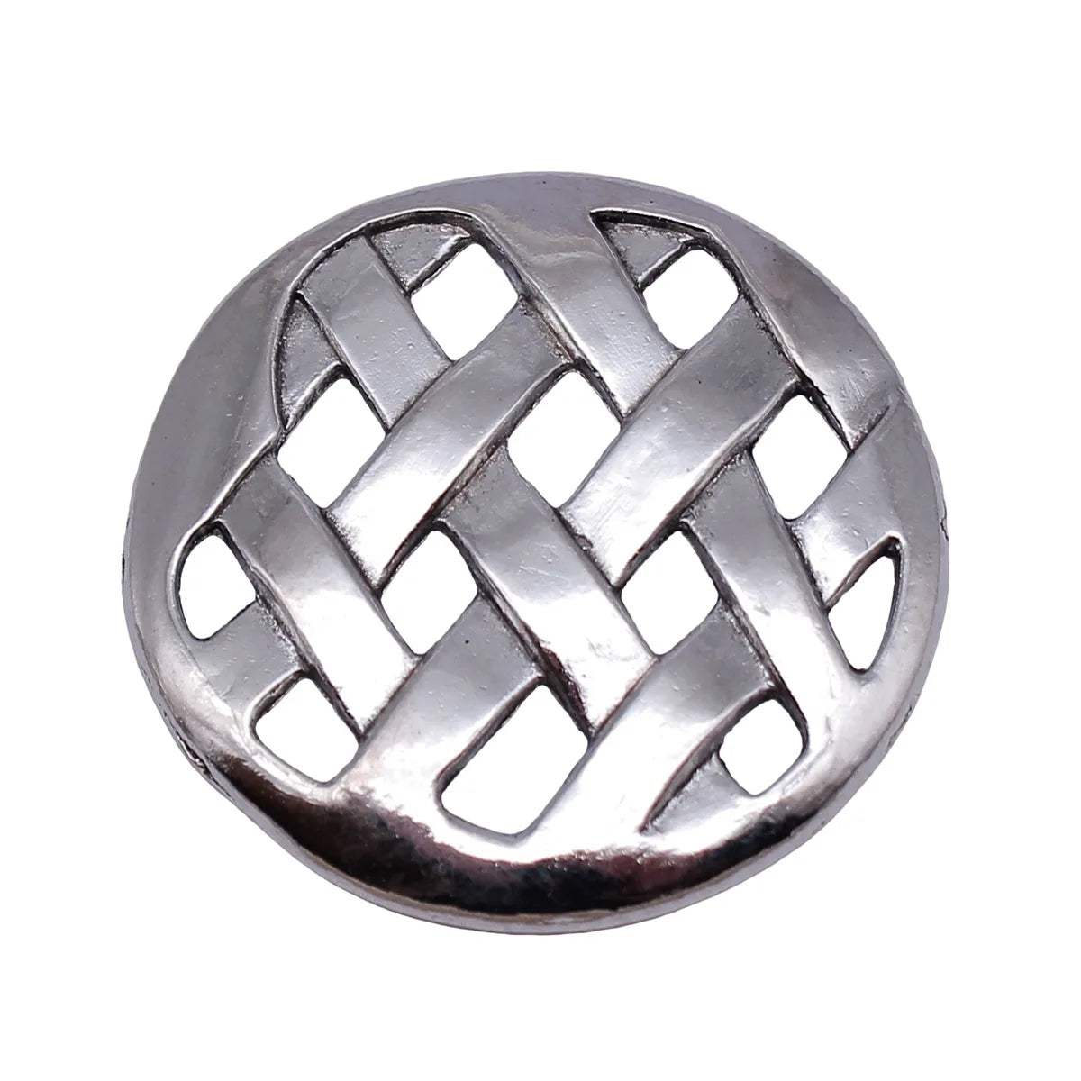 39x39mm 7.1g Antique Silver Zinc Alloy Round Hollow Woven Mesh Charm Pendant for DIY Necklace