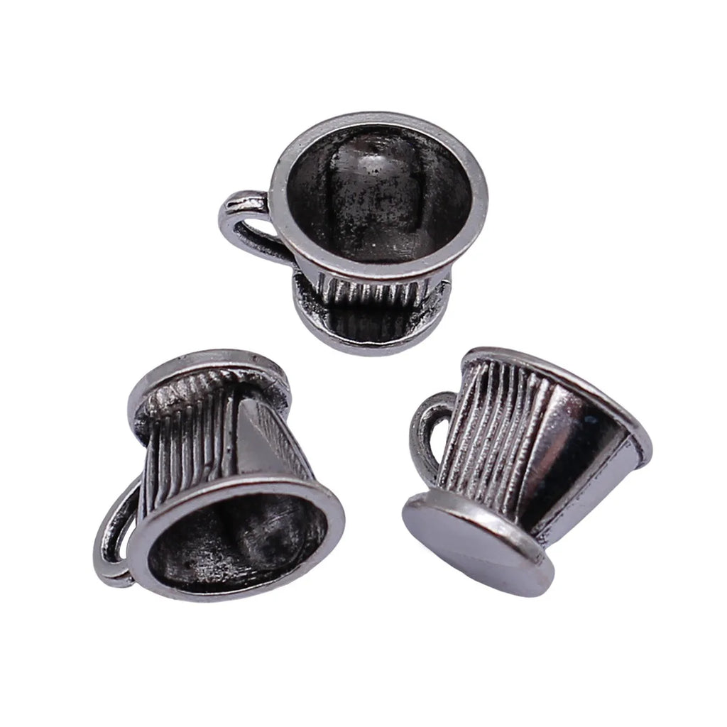 10x9x9mm 1.7g Antique Silver Zinc Alloy Cup Charm Pendant for DIY Miniature Jewelry Accessories