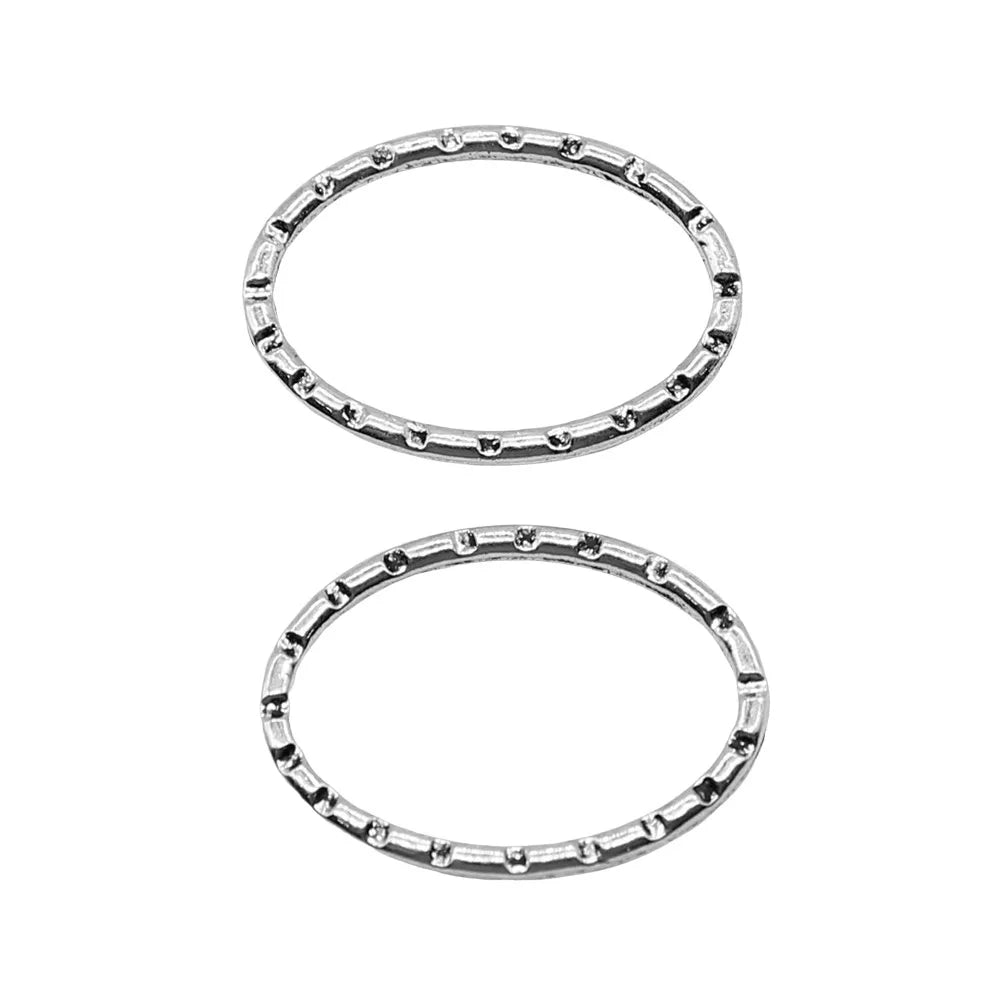 15x20mm 0.5g Antique Silver Zinc Alloy Carved Oval Ring Charm Pendant for DIY Jewelry Making