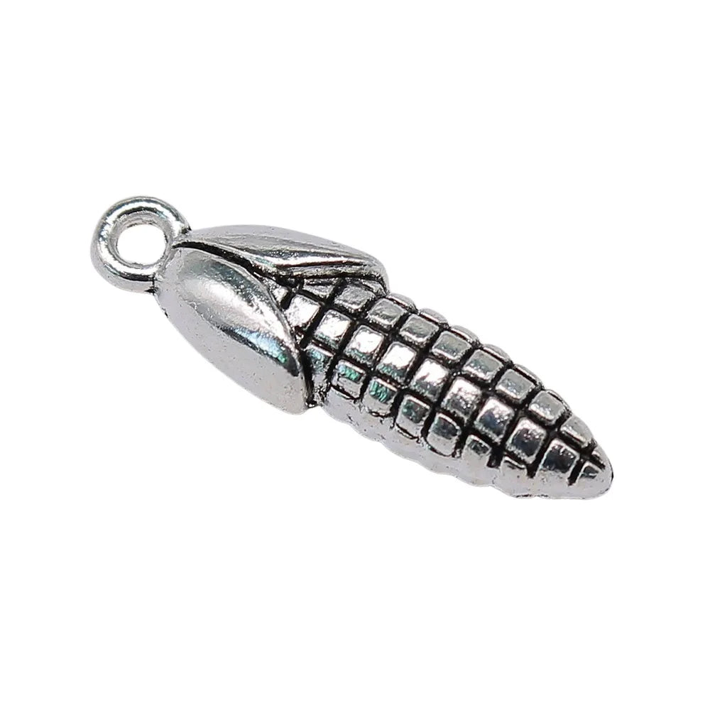24x7mm 1.4g Antique Silver Zinc Alloy Corn Charm Pendant for DIY Necklace Bracelet Jewelry Making