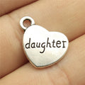 15x18mm 2.8g Multicolor Zinc Alloy Daughter Heart Charm Pendant for DIY Family Jewelry Making