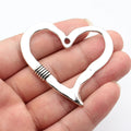 61x56mm 12.2g Antique Silver Zinc Alloy Heart Charm Pendant for DIY Necklace Bracelet Jewelry Making