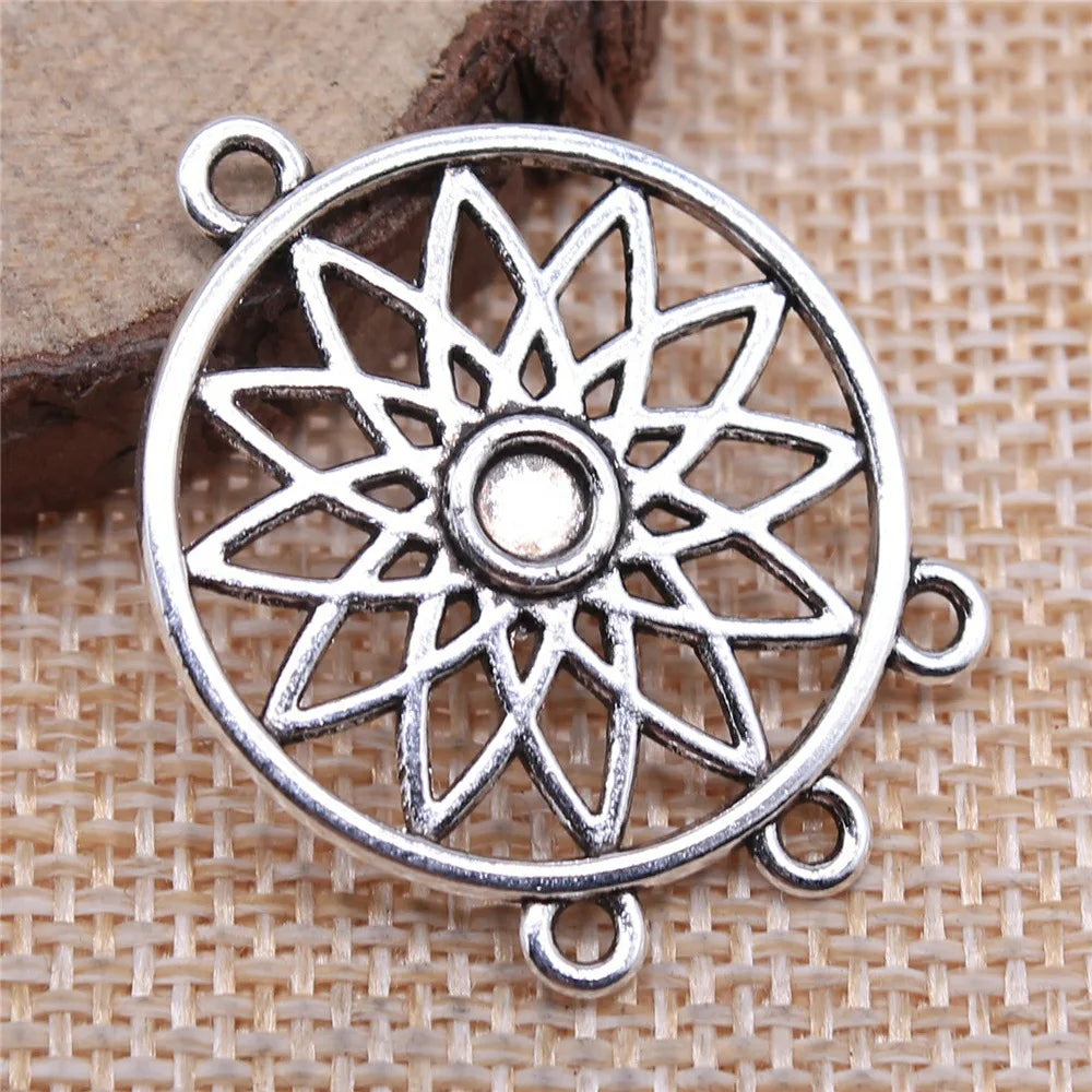 33x27mm 3.8g Multicolor Zinc Alloy Dreamcatcher Connector Charm for DIY Earring Bracelet Jewelry