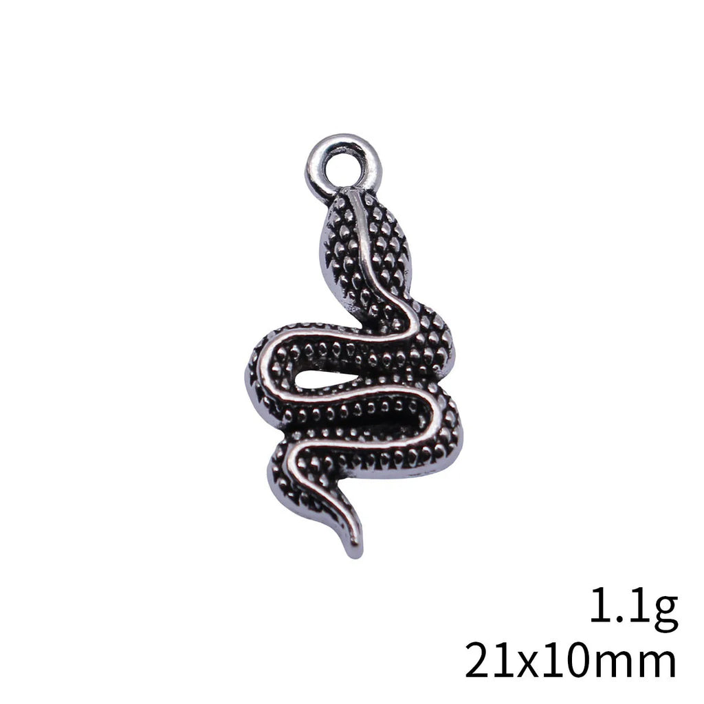 21x10mm 1.1g Multicolor Zinc Alloy Snake Charm Pendant for DIY Bracelet Necklace Jewelry Making