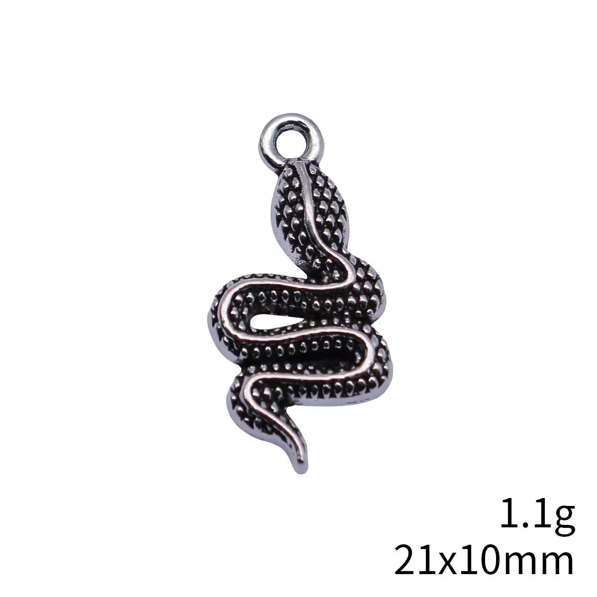21x10mm 1.1g Multicolor Zinc Alloy Snake Charm Pendant for DIY Bracelet Necklace Jewelry Making