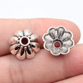 16x16x7.9mm 1.7g Antique Silver Zinc Alloy Flower Bead Cap Spacer Findings for DIY Jewelry Making
