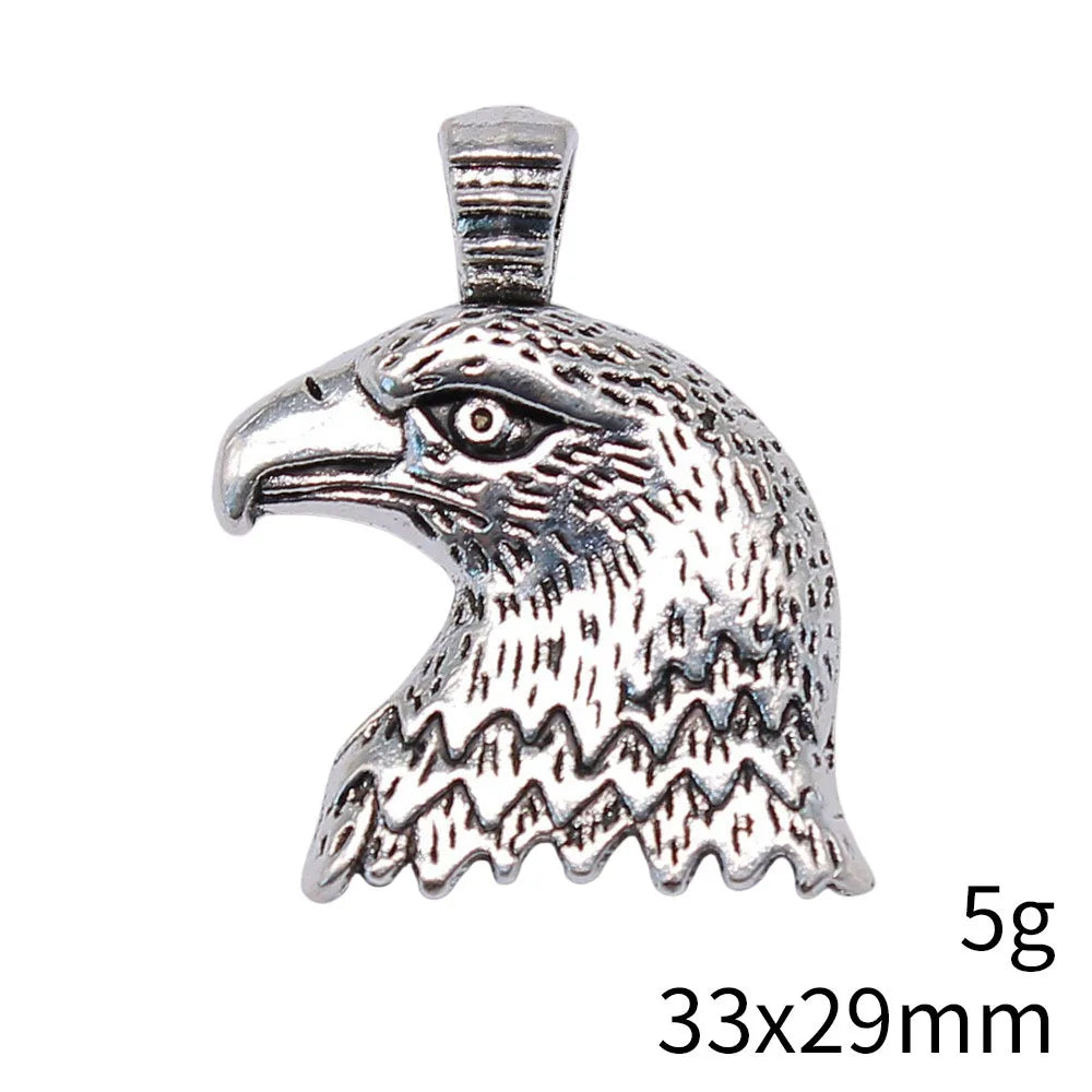 33x29mm 5g Multicolor Zinc Alloy Eagle Head Bird Head Charm Pendant for DIY Necklace Jewelry Making