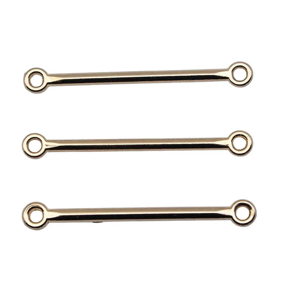 5x40mm 0.8g Electrophoretic KC Gold Zinc Alloy Long Bar Connector Charm for DIY Bracelet Jewelry