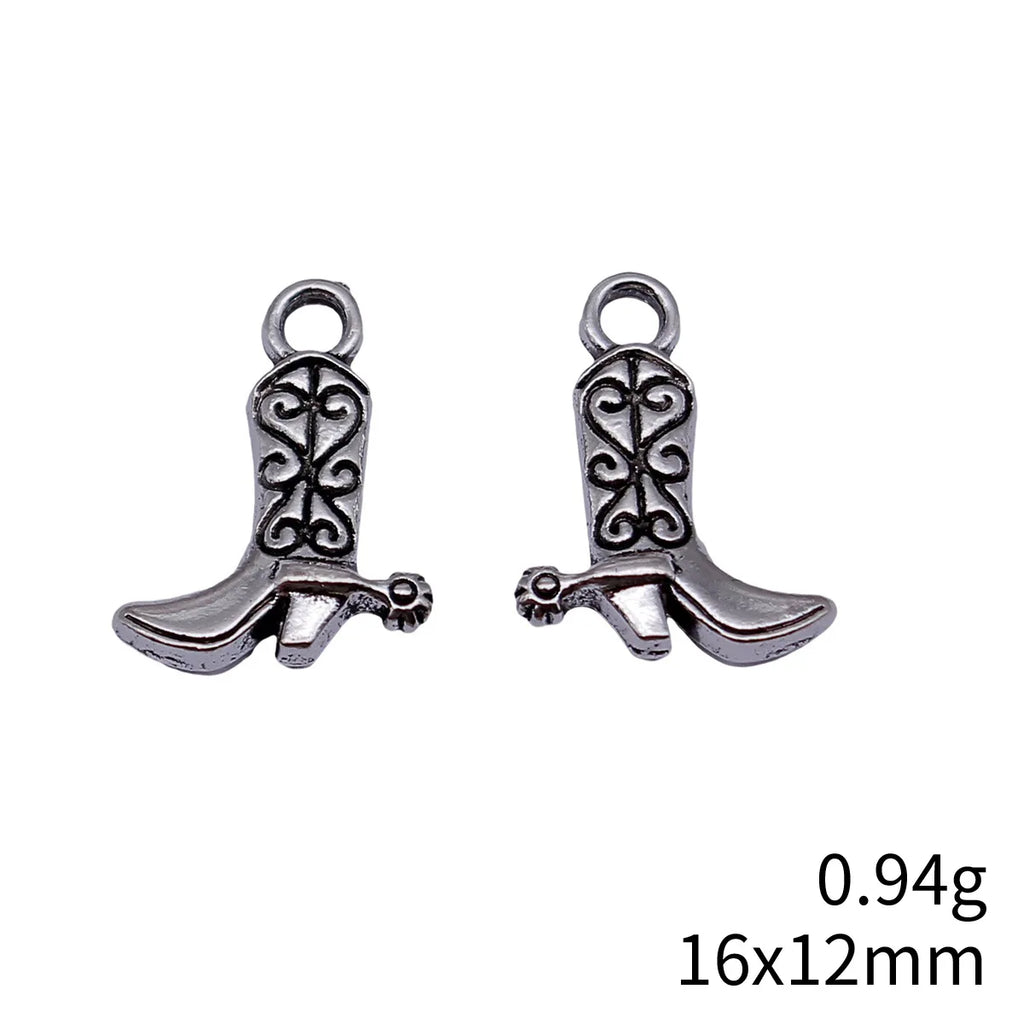 16x12mm 0.94g Multicolor Zinc Alloy Cowboy Boot Charm Pendant for DIY Necklace Bracelet Jewelry
