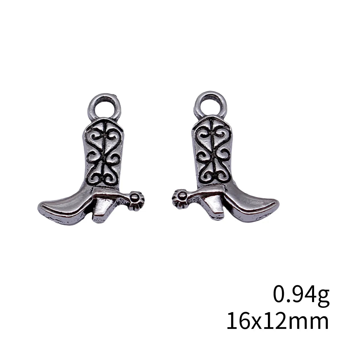 16x12mm 0.94g Multicolor Zinc Alloy Cowboy Boot Charm Pendant for DIY Necklace Bracelet Jewelry