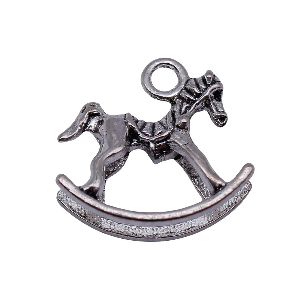 20x18mm 2.2g Antique Silver Zinc Alloy Rocking Horse Charm Pendant for DIY Bracelet Necklace Making