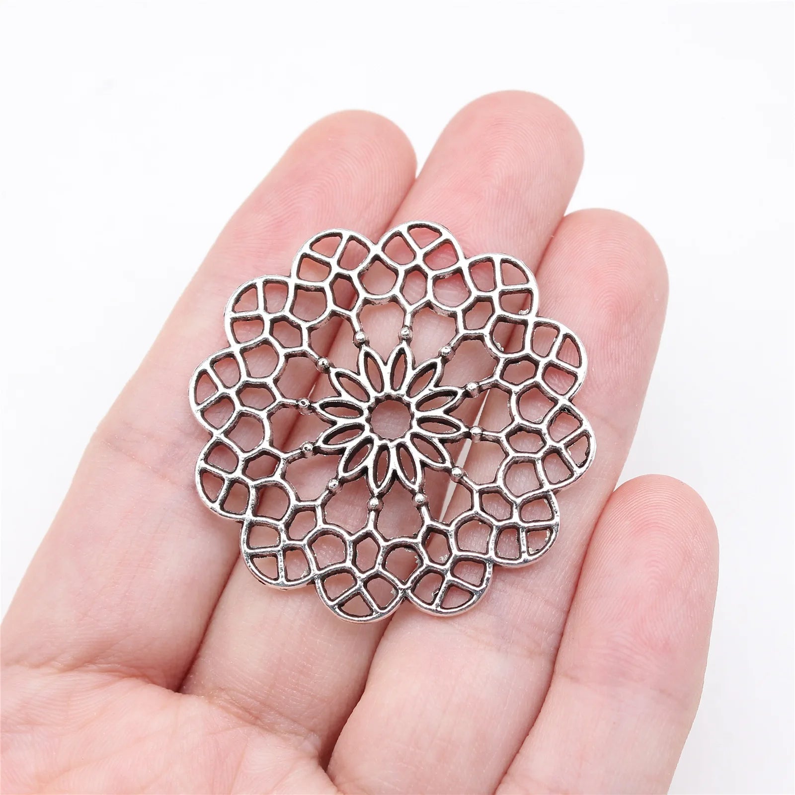 38x38mm 5.7g Multicolor Zinc Alloy Large Flower Charm Pendant for DIY Necklace Bracelet Jewelry Making