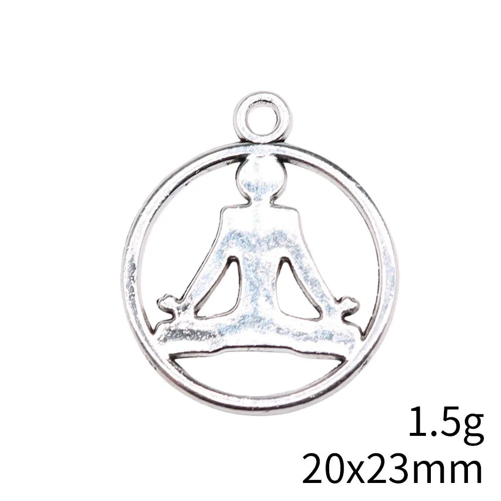 20x23mm 1.5g Antique Silver Zinc Alloy Buddha Statue Charm Pendant for DIY Necklace Bracelet Making