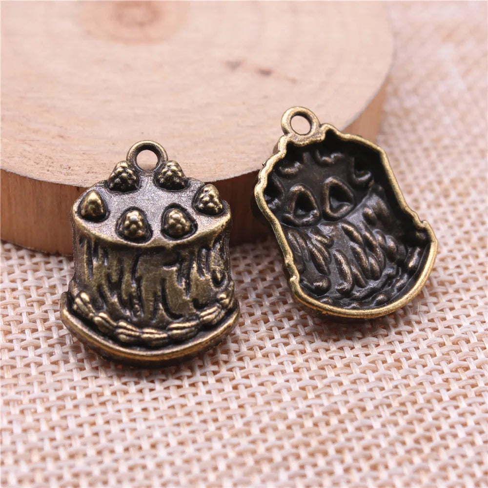 24x18mm 2.7g Multicolor Zinc Alloy Birthday Cake Charm Pendant for DIY Necklace Bracelet Making