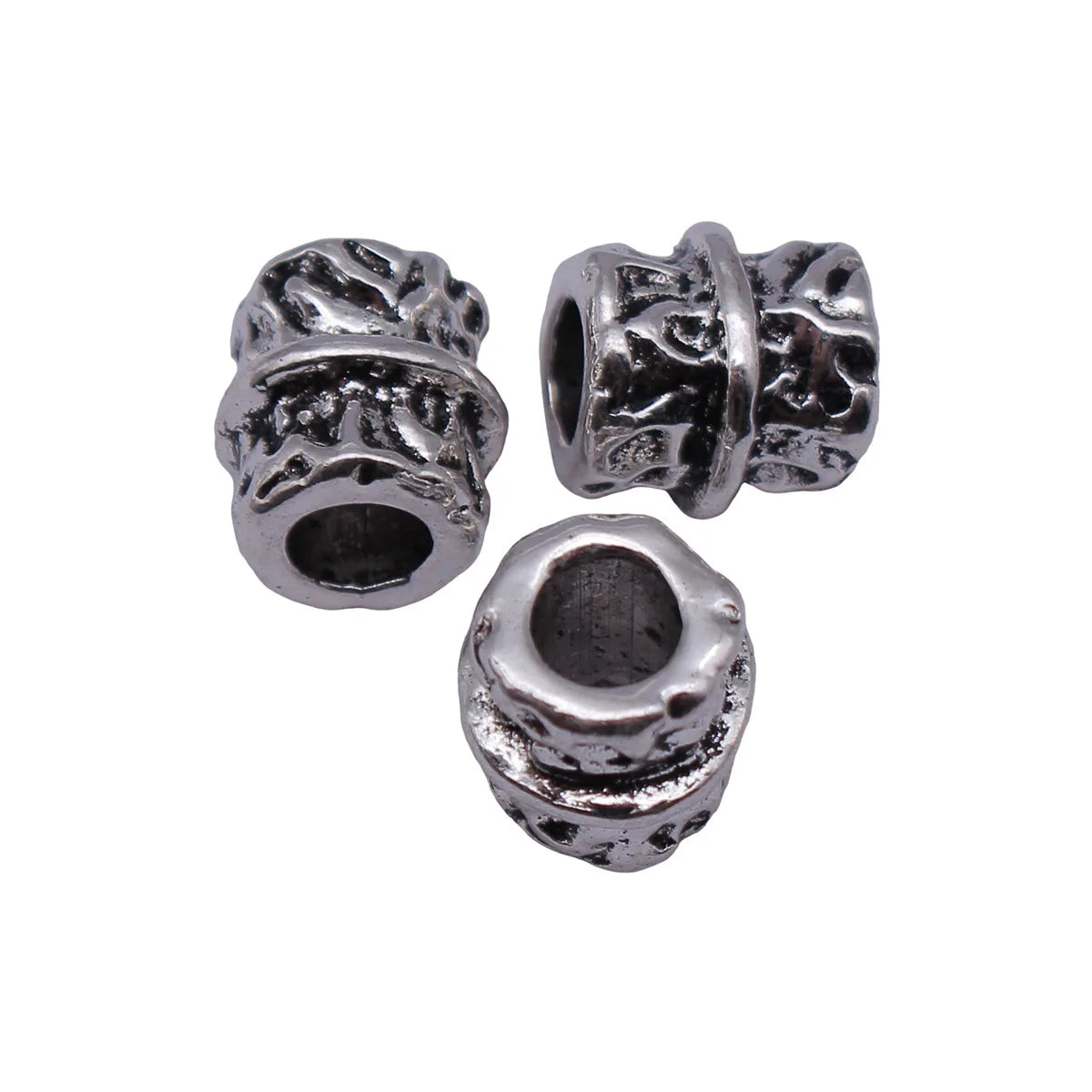 10x9.7x9.6mm 2.1g Antique Silver Zinc Alloy Vintage Textured Spacer Beads for DIY Bracelet Jewelry Making