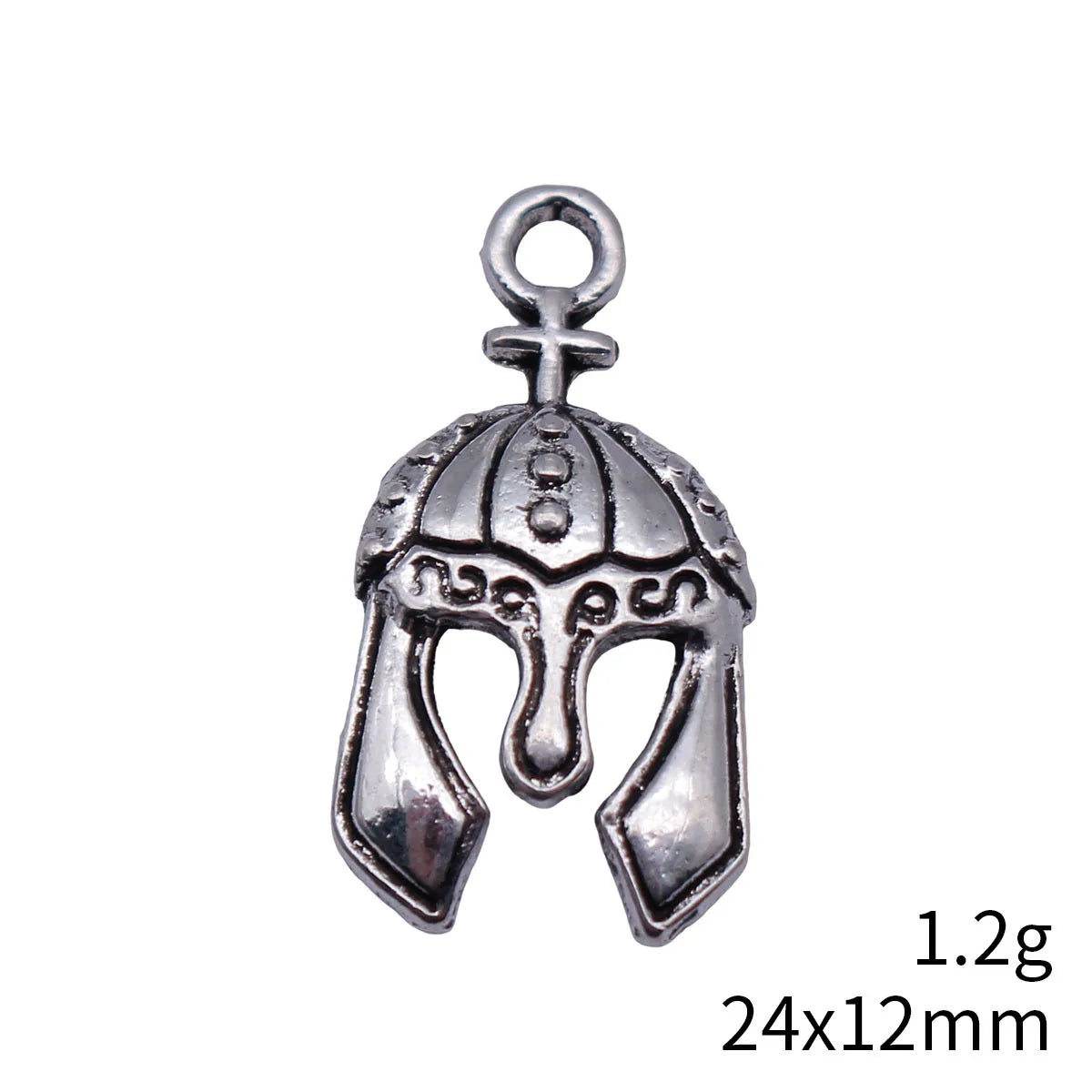 24x12mm 1.2g Antique Silver Zinc Alloy Battle Helmet Charm Pendant for Military Theme DIY Jewelry Making